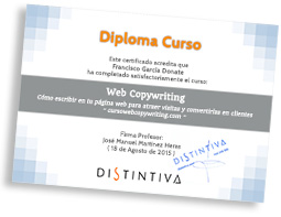 diploma certificado curso web copywriting